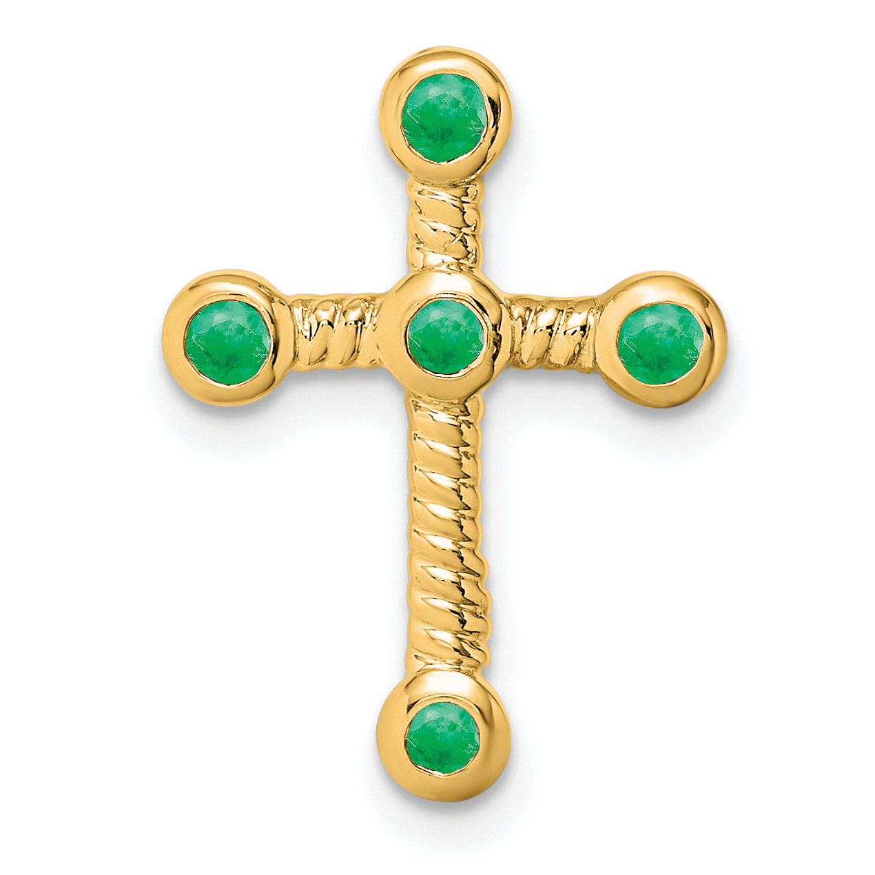 14k Emerald Cross Chain Slide (PM7174-EM-Y)