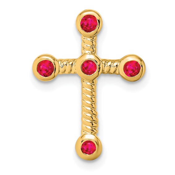Gemstone Cross Chain Slides