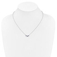 14K White Gold 0.12 Carat Lab Grown Diamond VS SI+ G+ and Created Sapphire Complete Necklace, 18" view 3