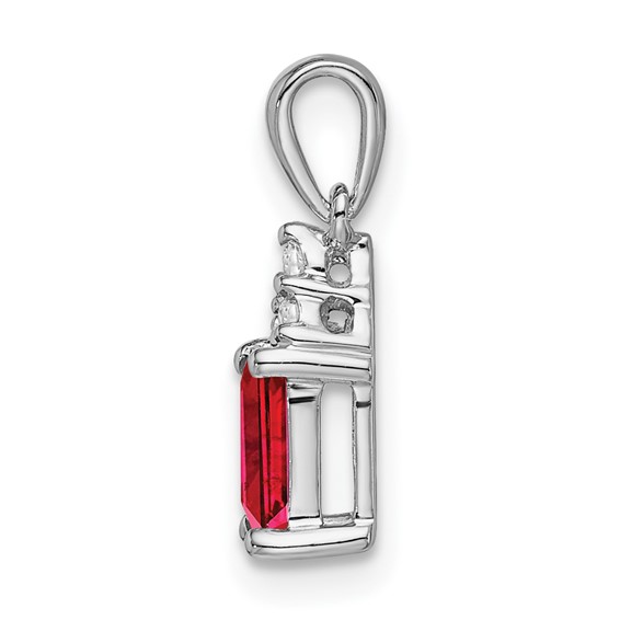 Emerald-Cut Gemstone and Diamond Pendants