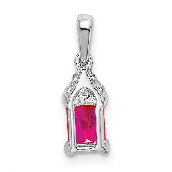 Emerald-Cut Gemstone and Diamond Pendants