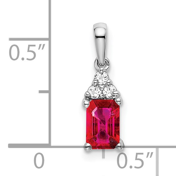 Emerald-Cut Gemstone and Diamond Pendants