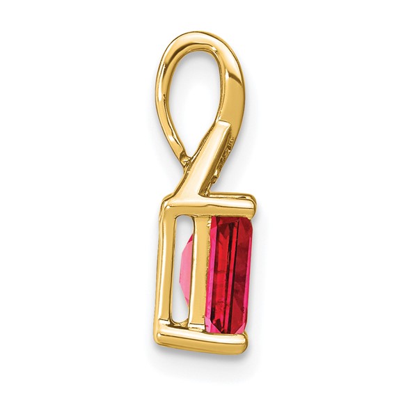 Rectangle Gemstone & Diamond Pendants