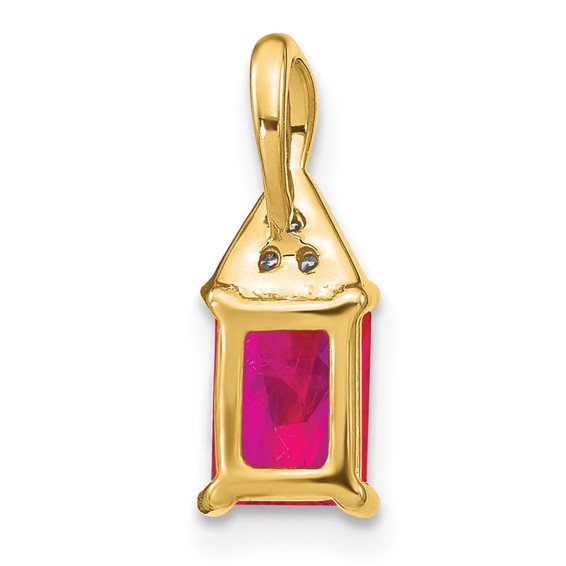 Rectangle Gemstone & Diamond Pendants
