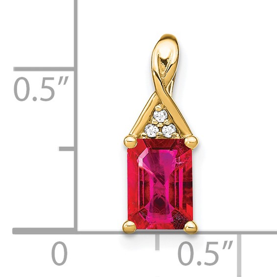 Rectangle Gemstone & Diamond Pendants