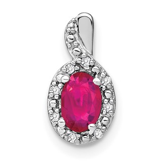 Oval Gemstone and Diamond Pendants