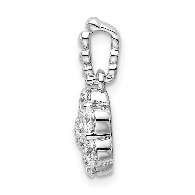 14K White Gold Lab Grown Diamond VS/SI+ G+ Floral Pendant