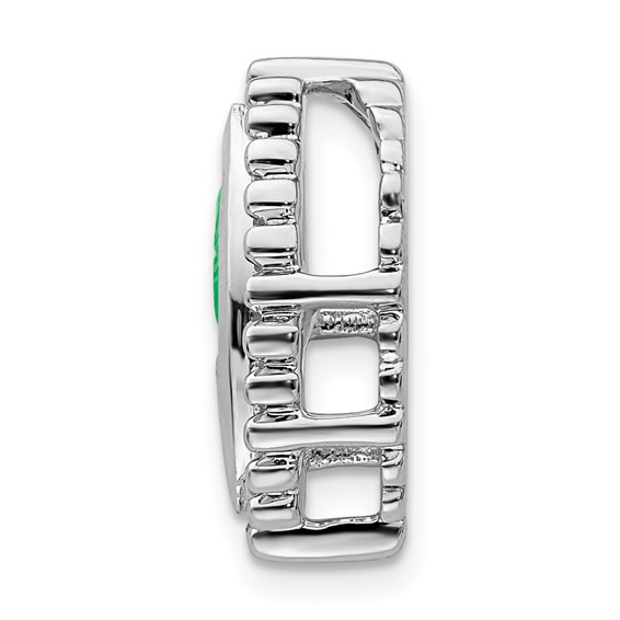 14k White Gold Marquise Emerald Chain Slide