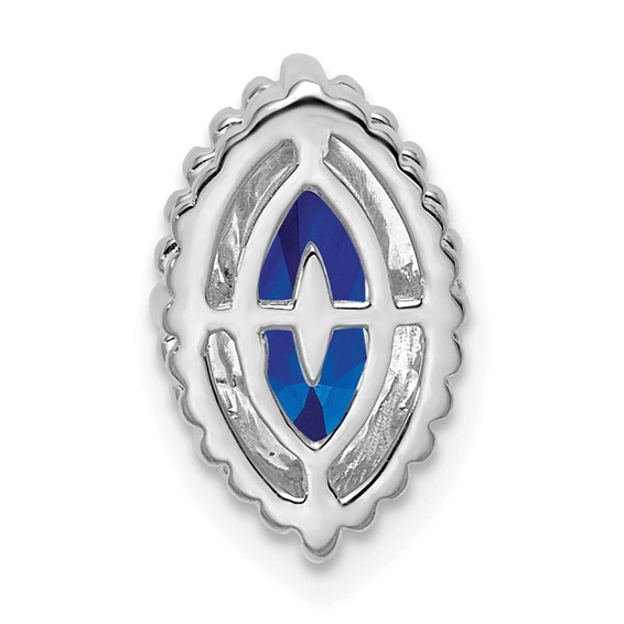 14k White Gold Marquise Sapphire Chain Slide