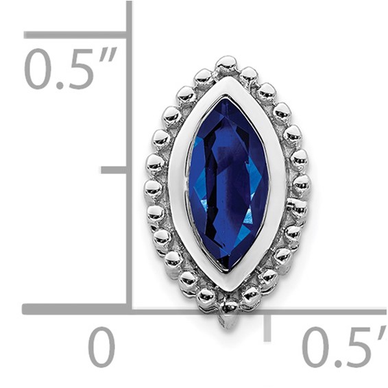 14k White Gold Marquise Sapphire Chain Slide