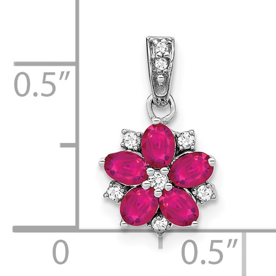 Gemstone & Diamond Floral Pendants