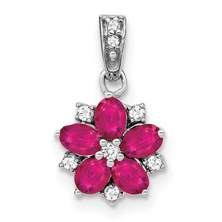 Gemstone & Diamond Floral Pendants
