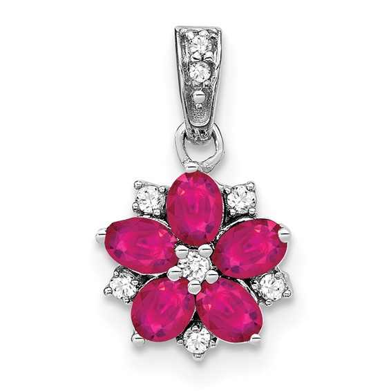 Gemstone & Diamond Floral Pendants