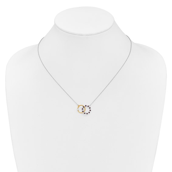 Gemstone and Diamond Circles Necklace                       