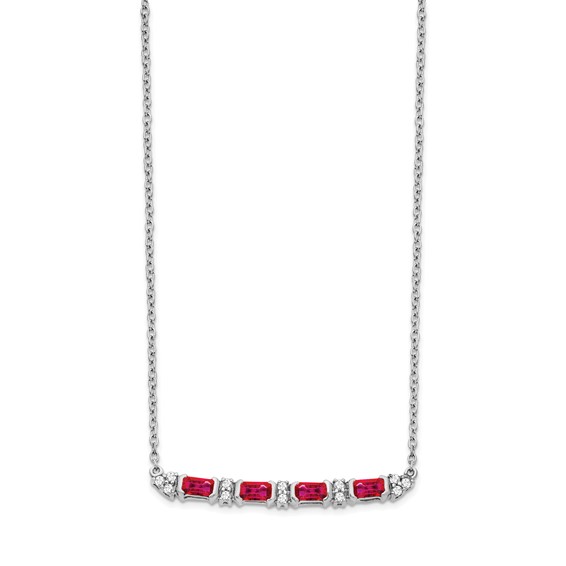 Gold Diamond and Gemstone Bar Necklace