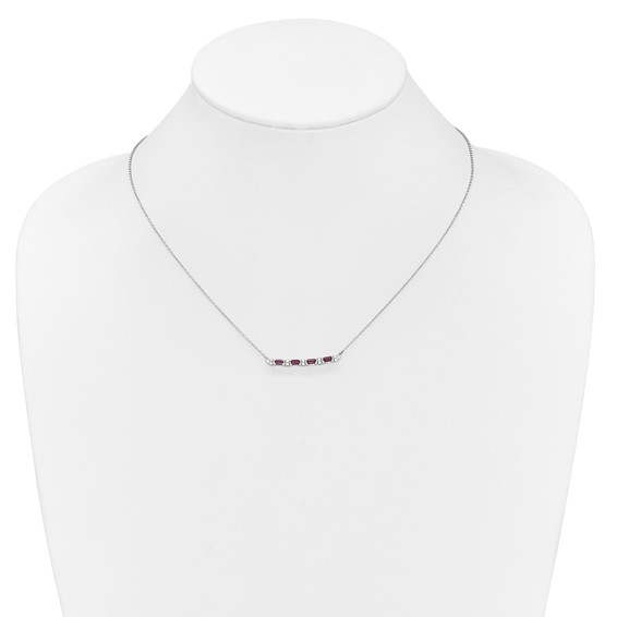 Gold Diamond and Gemstone Bar Necklace