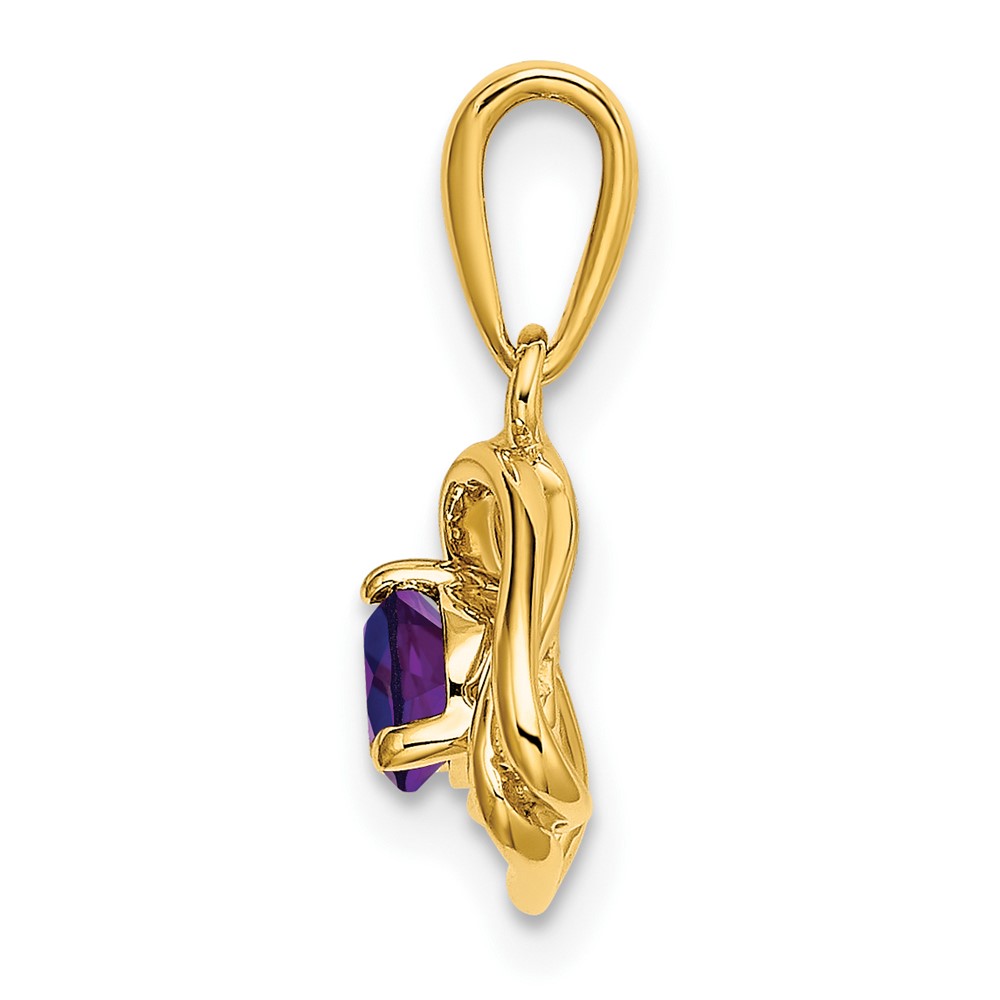 14k Amethyst Triangle Pendant (PM7395-AM-Y)