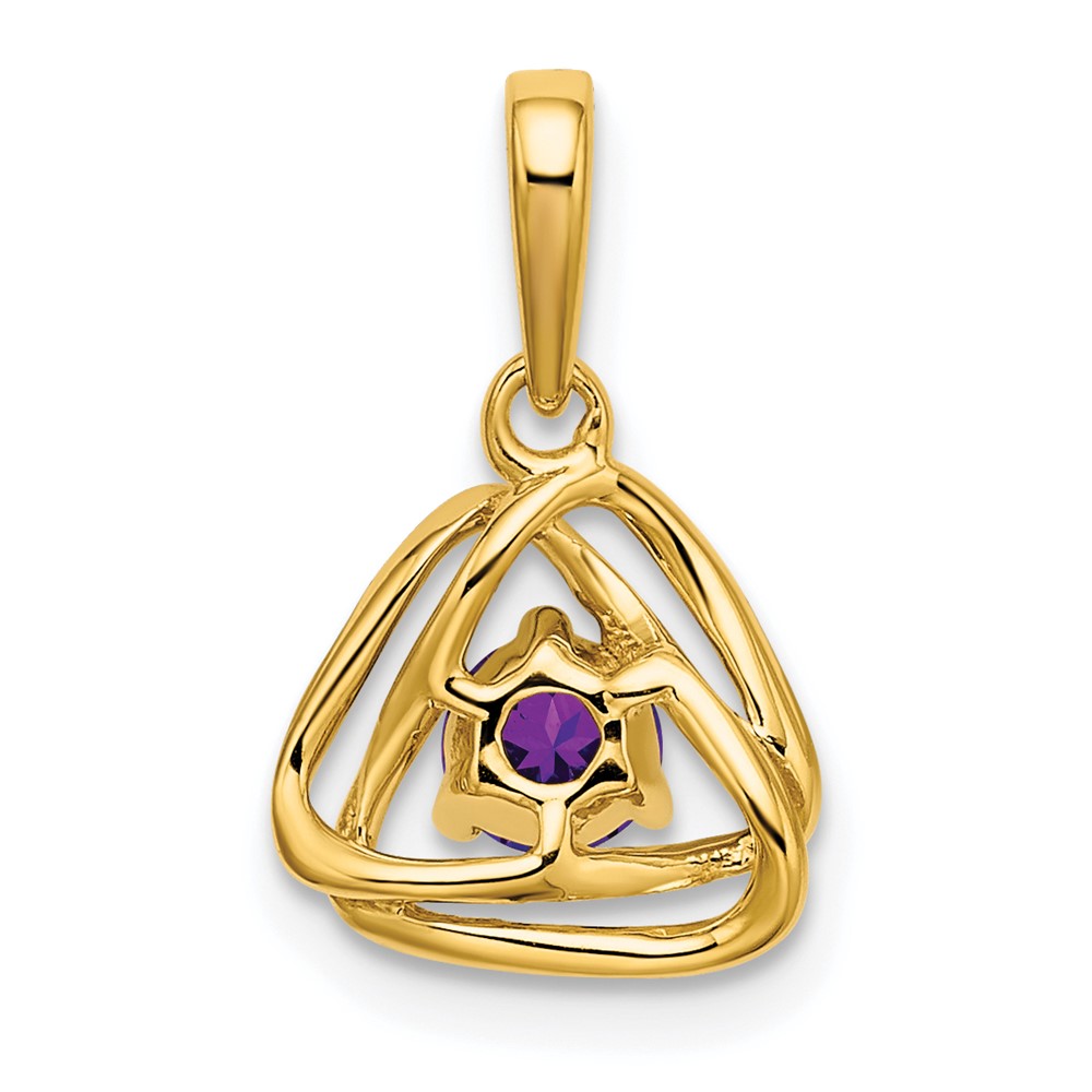 14k Amethyst Triangle Pendant (PM7395-AM-Y)