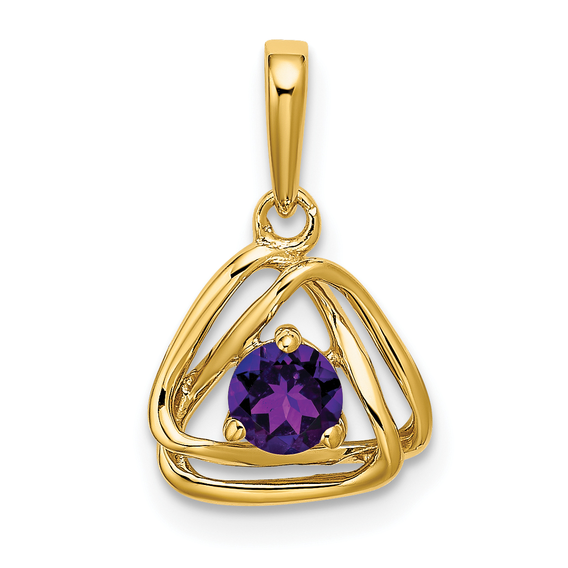 14k Amethyst Triangle Pendant (PM7395-AM-Y)