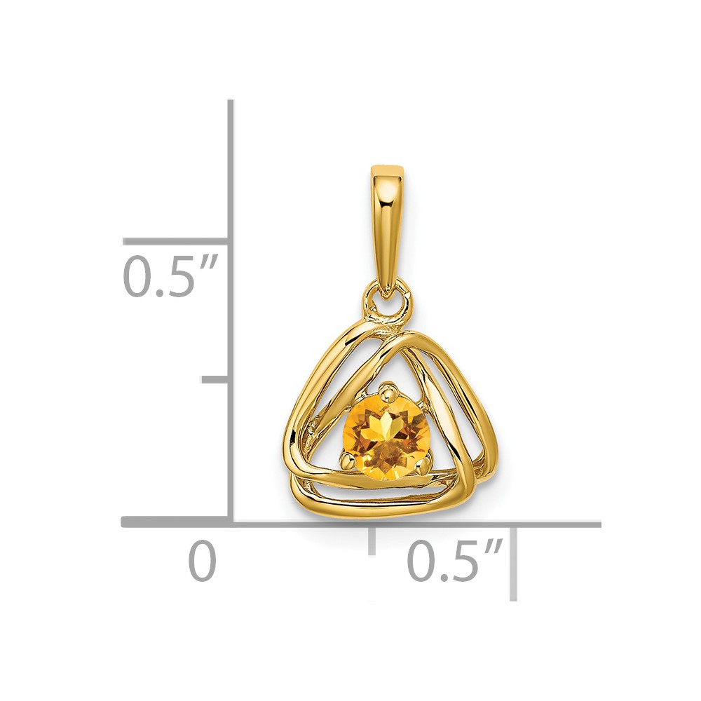 14k Citrine Triangle Pendant (PM7395-CI-Y)