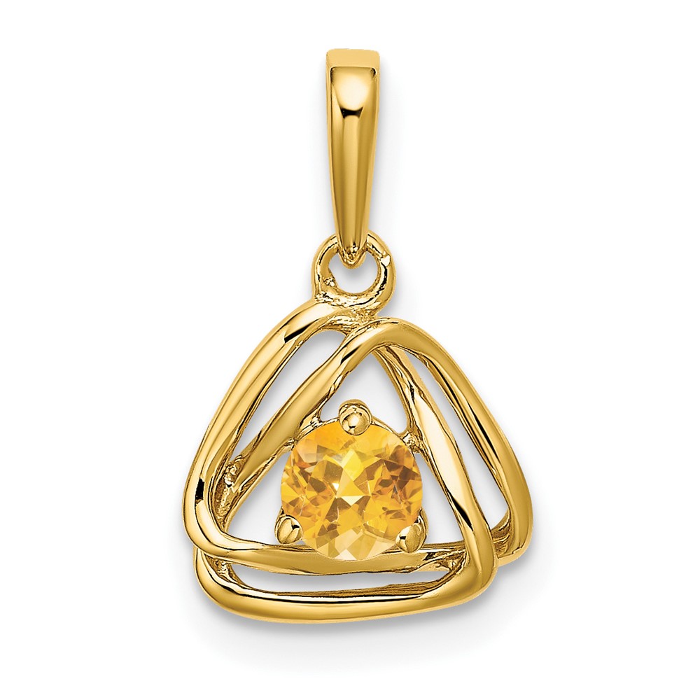 14k Citrine Triangle Pendant (PM7395-CI-Y)