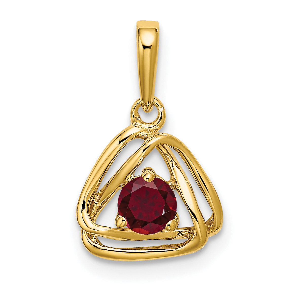 14k Created Ruby Triangle Pendant (PM7395-CRU-Y)