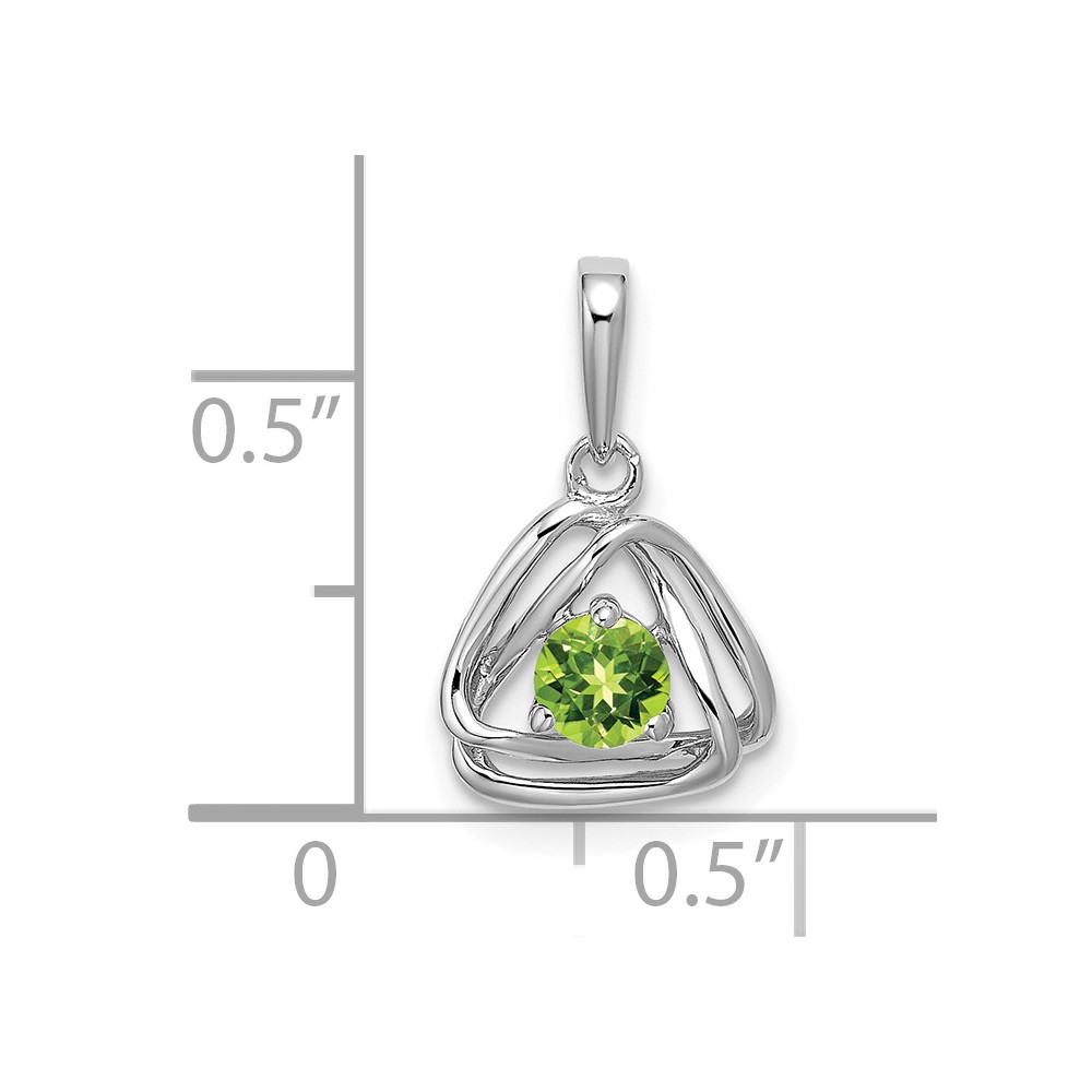 14k White Gold Peridot Triangle Pendant (PM7395-PE-W)