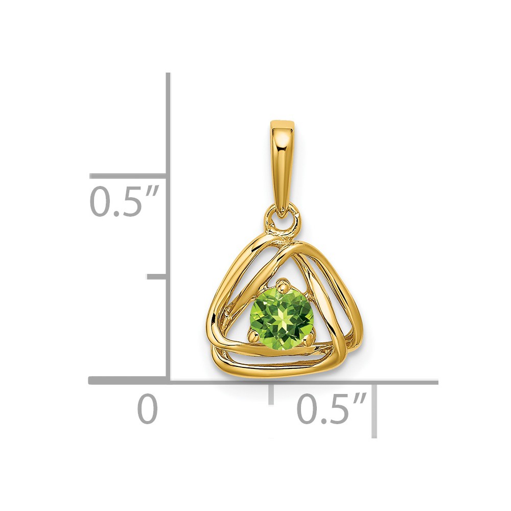 14k Peridot Triangle Pendant (PM7395-PE-Y)