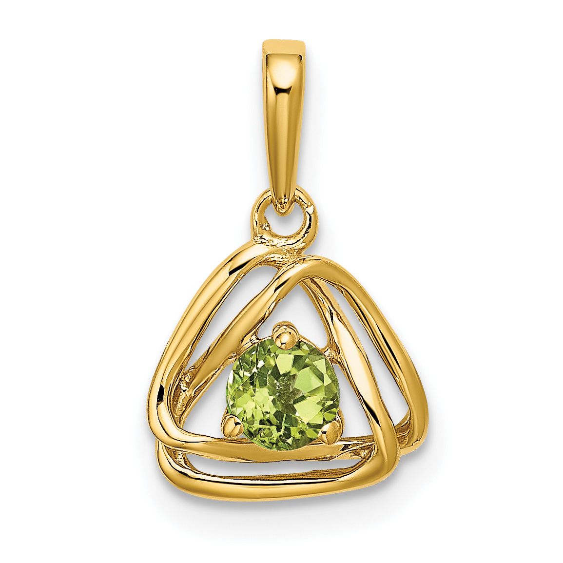 14k Peridot Triangle Pendant (PM7395-PE-Y)