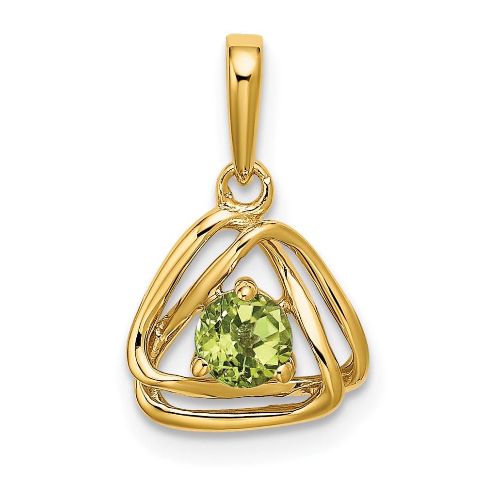 14k Peridot Triangle Pendant (PM7395-PE-Y)