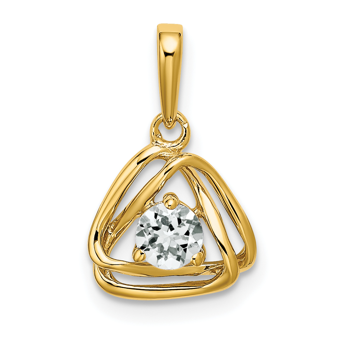 14k 1/4 carat Lab Grown Diamond VS/SI+ G+ Complete Intertwined Triangle Pendant (PM7395-025-YLG)