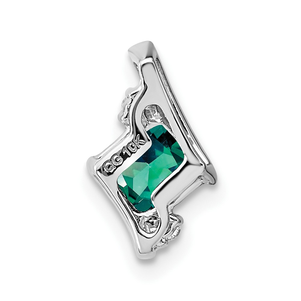 10k White Gold Cushion Cr. Alexandrite and Diamond Chain Slide (PM7398-CA-002-1WA)