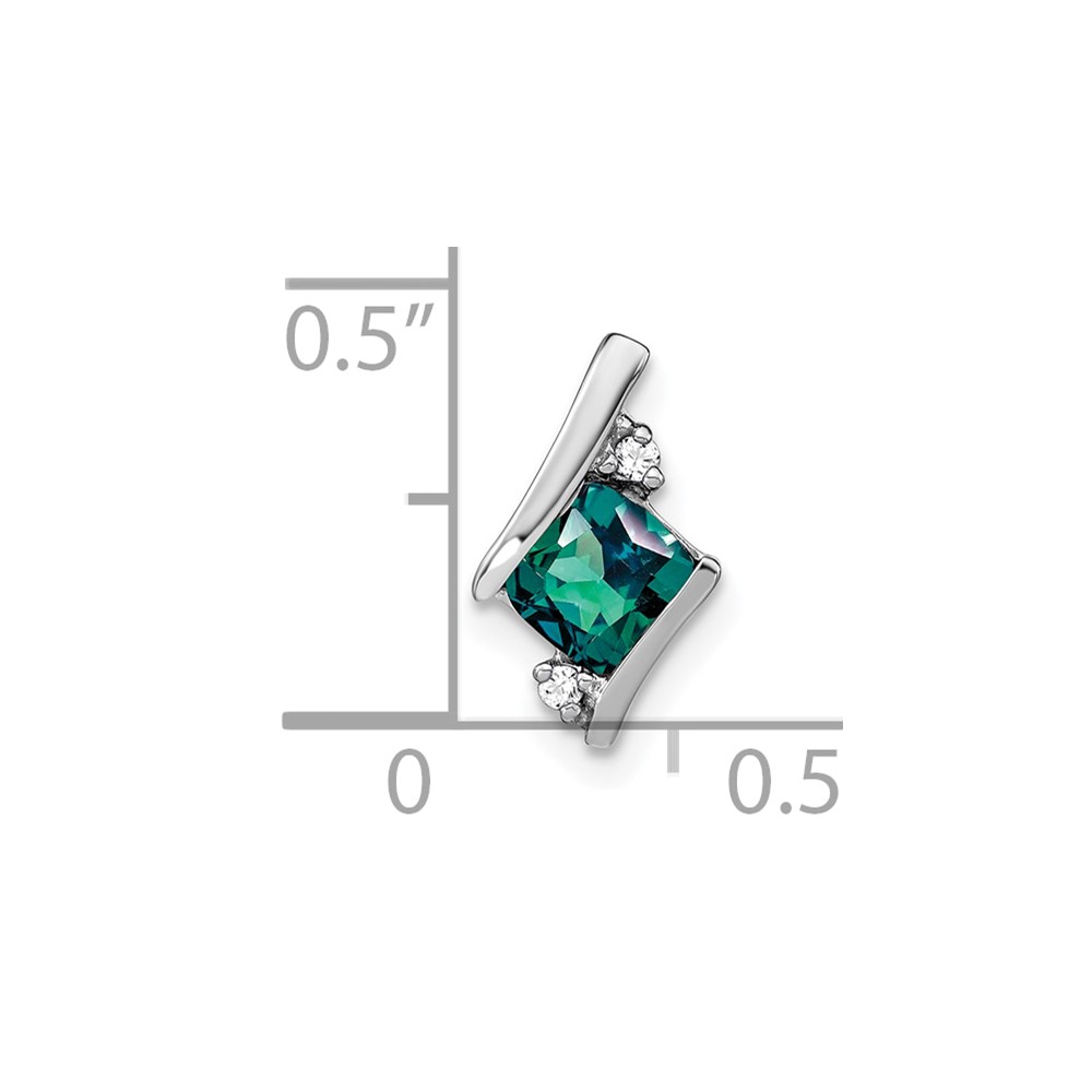 10k White Gold Cushion Cr. Alexandrite and Diamond Chain Slide (PM7398-CA-002-1WA)