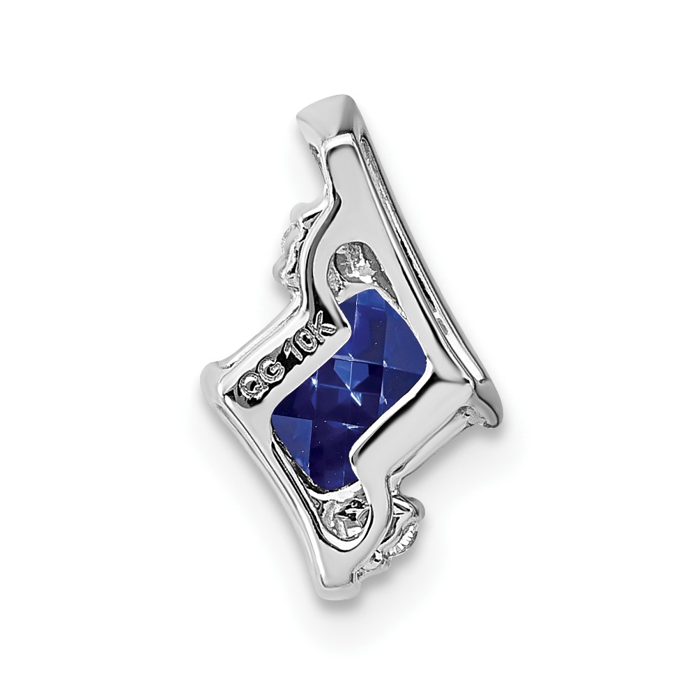 10k White Gold Cushion Cr. Sapphire and Diamond Chain Slide (PM7398-CSA-002-1WA)