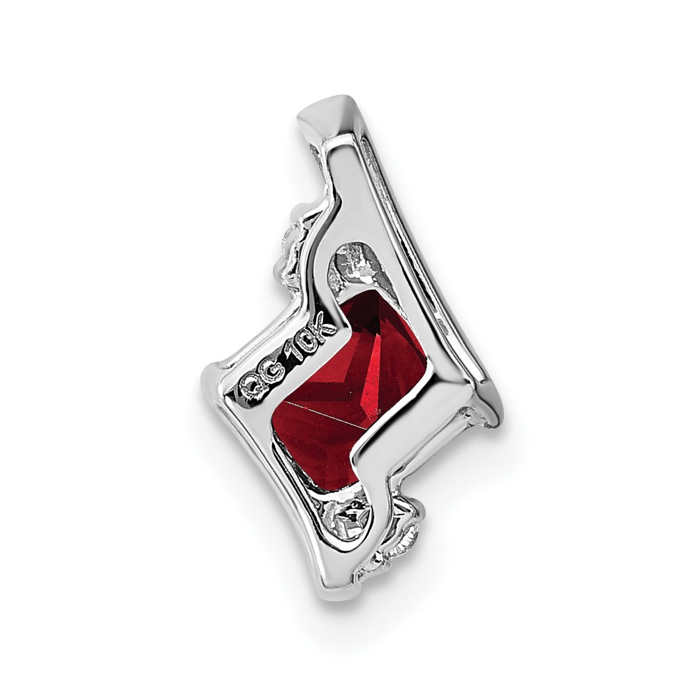 Sterling Silver Antique Cushion Garnet and Diamond Pendant (PM7398-GA-002-SSA)