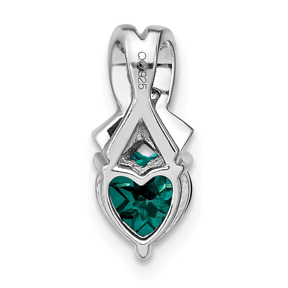 Sterling Silver Rhodium-plated Created Alexandrite/Diamond Pendant (PM7401-CA-003-SSA)