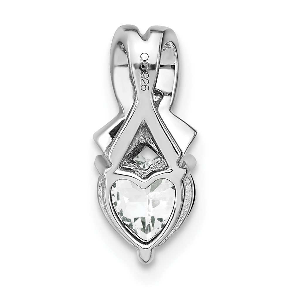 Sterling Silver Rhodium-plated White Topaz and Diamond Pendant (PM7401-WT-003-SSA)