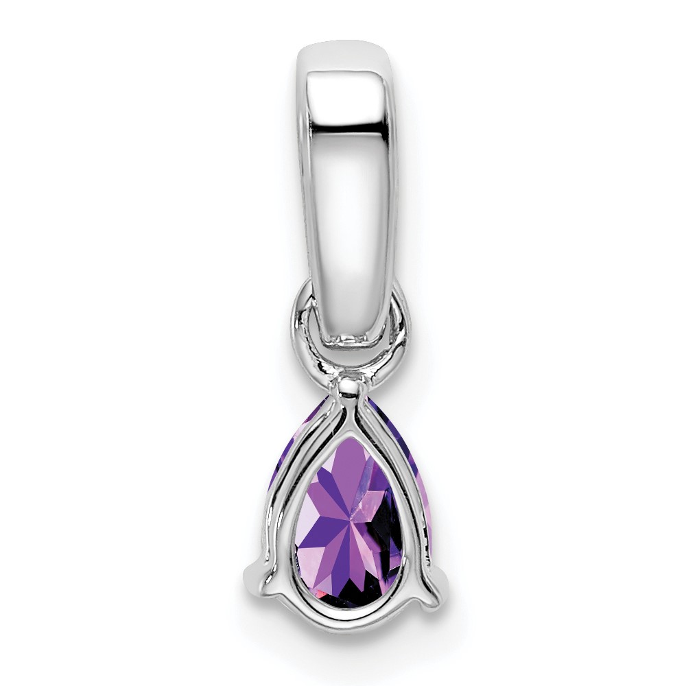 10k White Gold Pear Amethyst and Diamond Pendant (PM7409-AM-005-1WA)