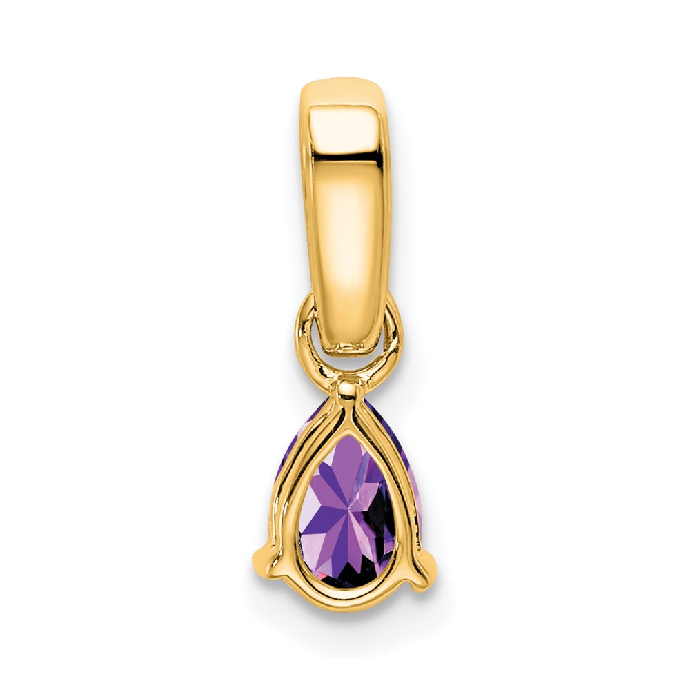 10k Yellow Gold Pear Amethyst and Diamond Pendant (PM7409-AM-005-1YA)
