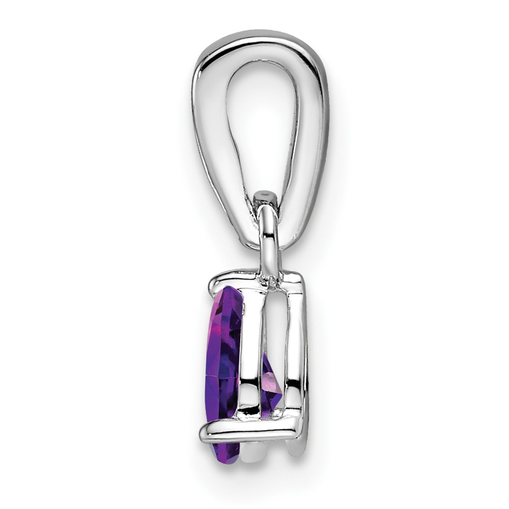 14K White Gold Pear Amethyst and Diamond Pendant (PM7409-AM-005-WA)