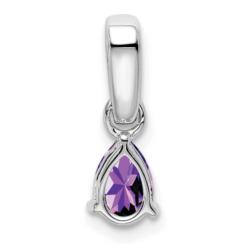 14K White Gold Pear Amethyst and Diamond Pendant (PM7409-AM-005-WA)
