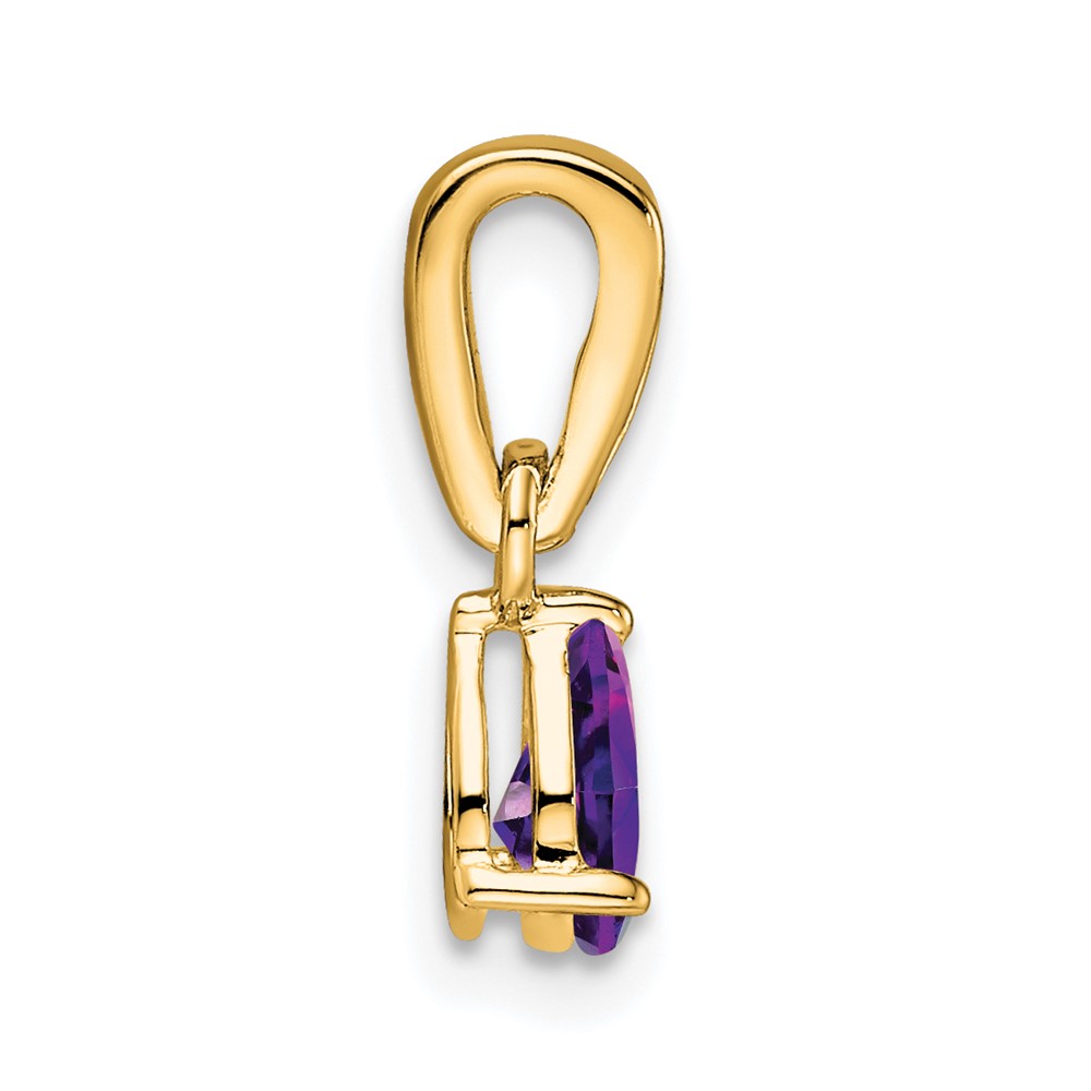 14K Pear Amethyst and Diamond Pendant (PM7409-AM-005-YA)