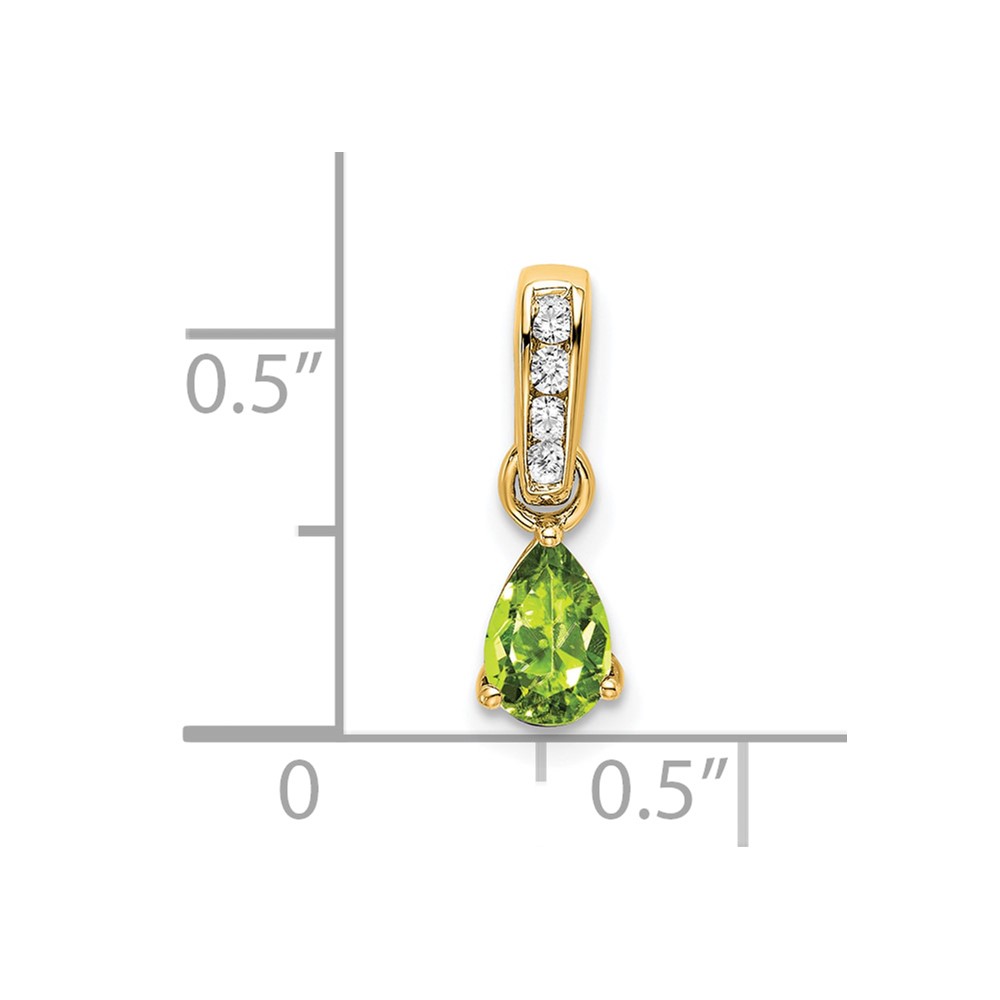 14K Pear Peridot and Diamond Pendant (PM7409-PE-005-YA)