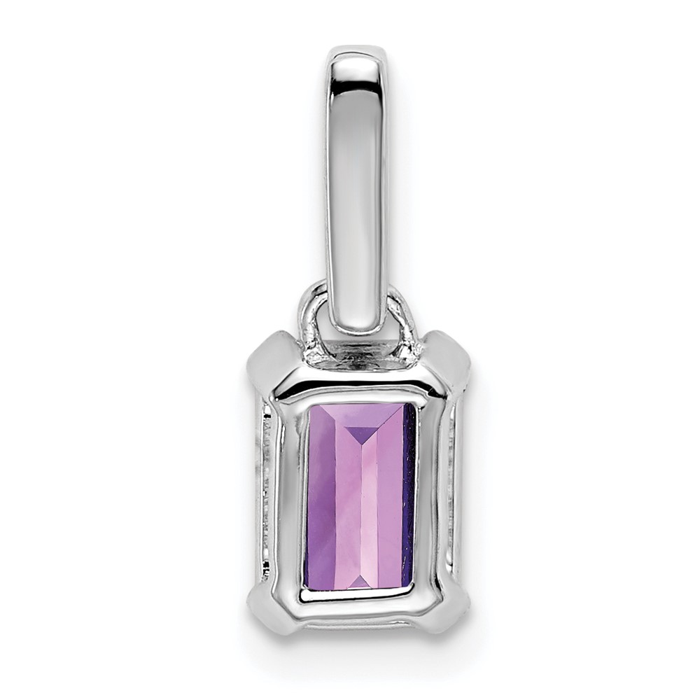 10k White Gold Amethyst and Diamond Pendant (PM7410-AM-004-1WA)