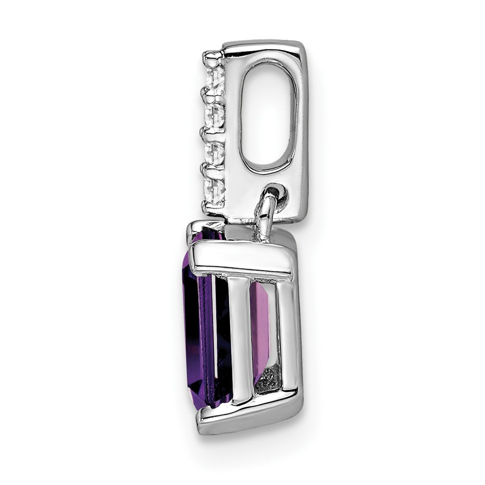 14K White Gold Amethyst and Diamond Pendant (PM7410-AM-004-WA)