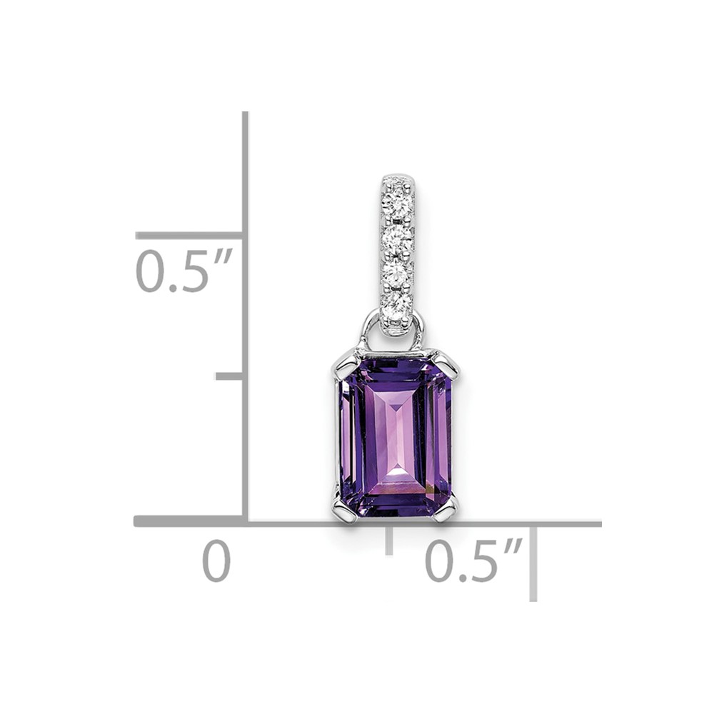 14K White Gold Amethyst and Diamond Pendant (PM7410-AM-004-WA)