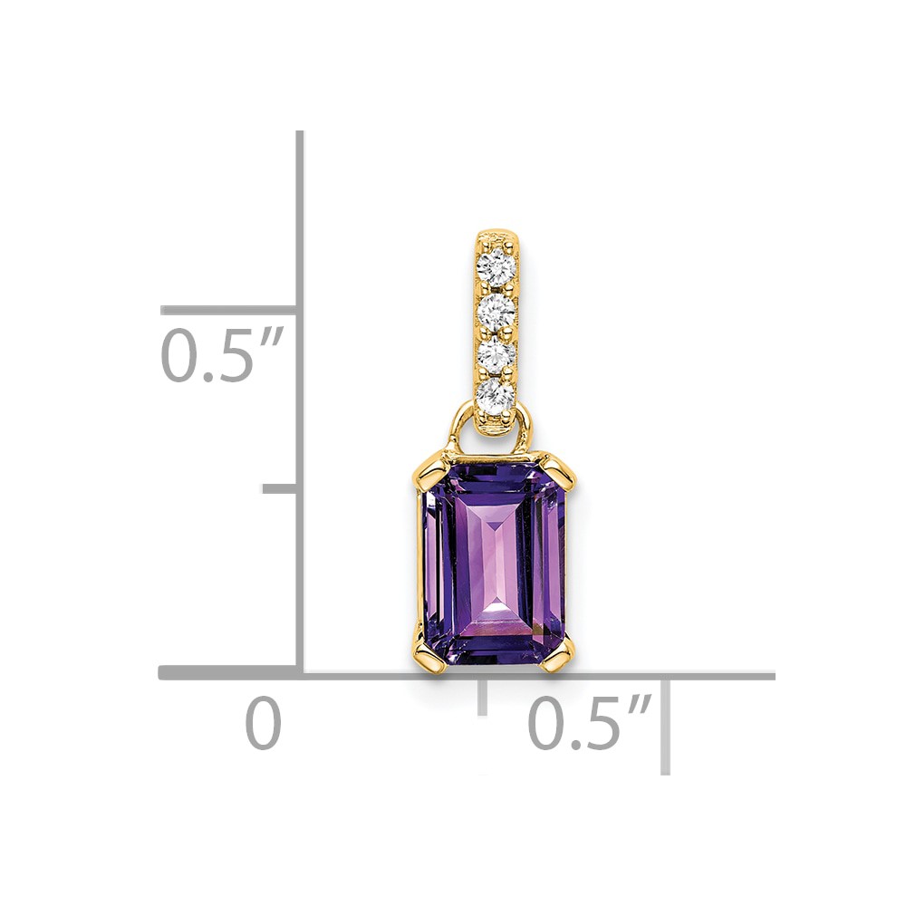 14K Amethyst and Diamond Pendant (PM7410-AM-004-YA)