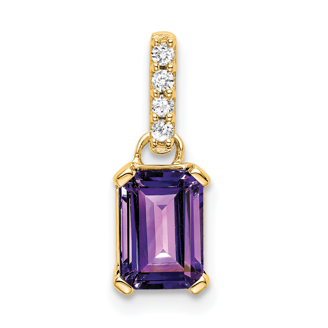 14K Amethyst and Diamond Pendant (PM7410-AM-004-YA)