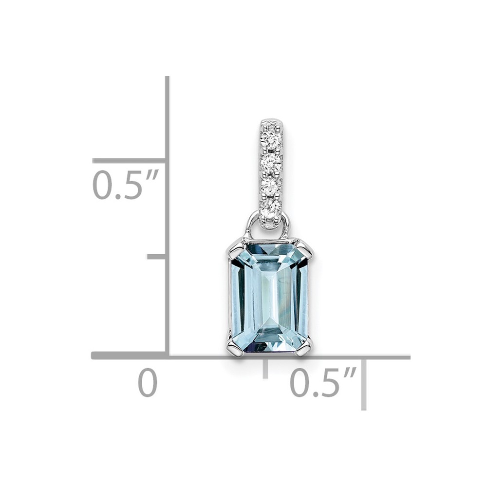 10k White Gold Aquamarine and Diamond Pendant (PM7410-AQ-004-1WA)