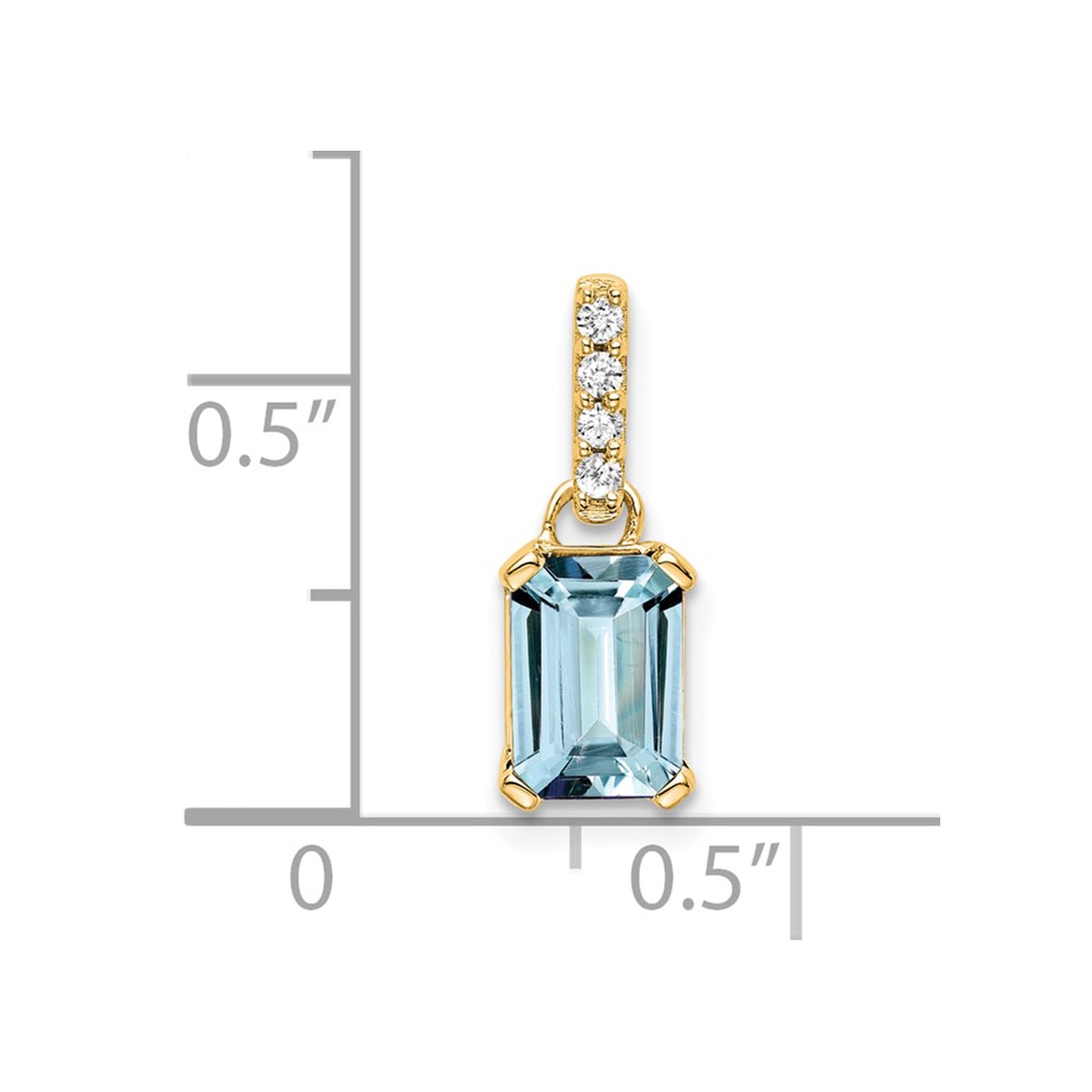 10k Yellow Gold Aquamarine and Diamond Pendant (PM7410-AQ-004-1YA)